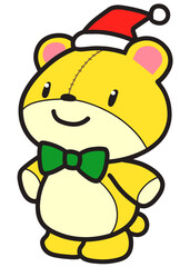 サンタ帽子をかぶったクマのぬいぐるみ