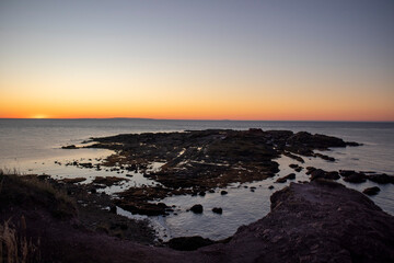 St Martin NB Canada morning rise sun on the rocks