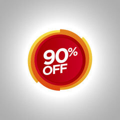 Sale promotion badge 90% off