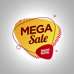 Mega sale promotion banner vector illustration