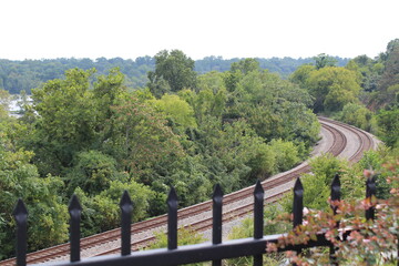 Fototapeta na wymiar Railroad overlook at Hollywood Cemetery, Richmond, Virginia