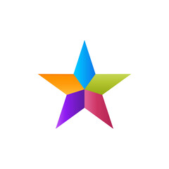 star logo design, 3d style template 