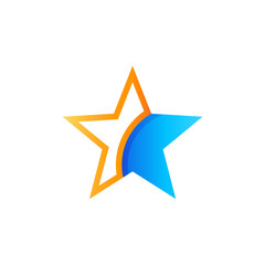 star logo design, 3d style template 