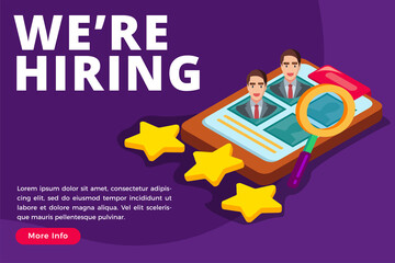 hiring and recruitment employee concept vector isometric illustration 
