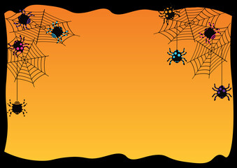 ハロウィン　蜘蛛　背景　壁紙　フレーム　halloween　spider　 background frame