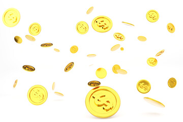 Money is a medium for exchanging goods. And is a symbol of wealth. 3D Render.