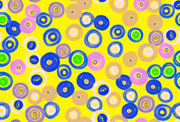 Fototapeta premium Colorful Circles Pattern. Watercolor Children 