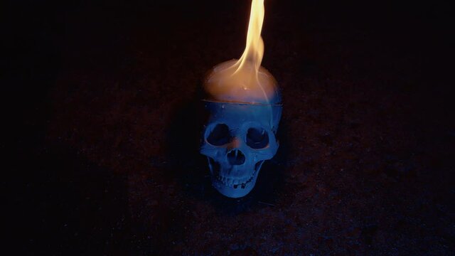 skull on fire spooky weirdness