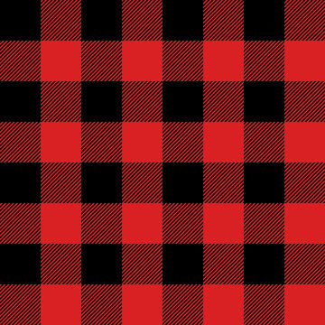 Tartan Firebrick Red plaid. Scottish pattern in black and orange cage. Scottish cage. Traditional Scottish checkered background. Seamless fabric texture. Vector illustration