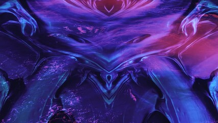 Moving layers of paints. Blue neon. Sea waves texture. Double exposure effect - Powered by Adobe