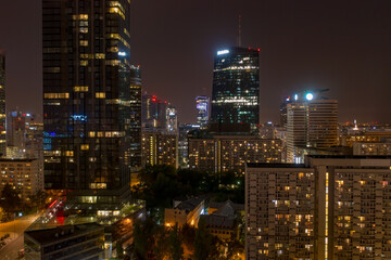 Fototapeta na wymiar Warsaw architecture by night