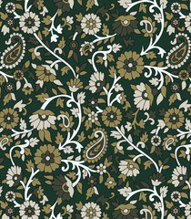traditional Indian paisley pattern on   background