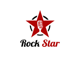 Obraz premium Rock Star vector Logo - Simple & creative Band Design -Fully Editable
