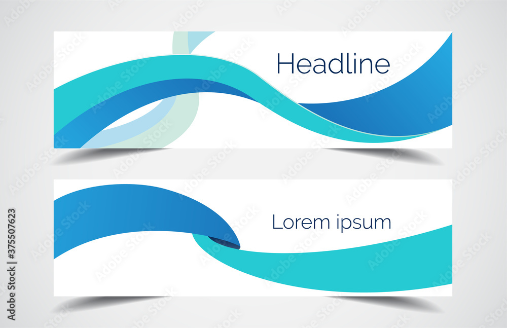 Wall mural set of modern design - vector web banners design background or header templates, horizontal advertis
