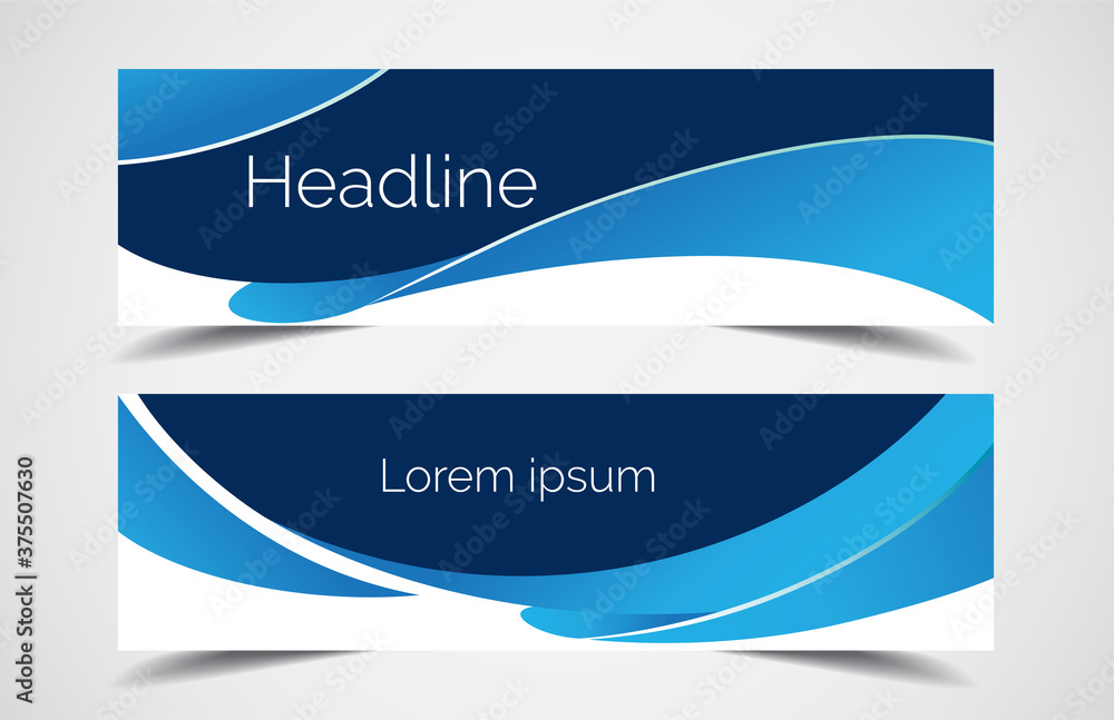 Wall mural set of modern design - vector web banners design background or header templates, horizontal advertis