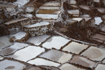Salt Mines in Peru closeup