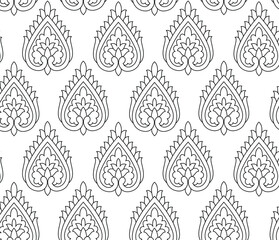 traditional Indian paisley pattern on outline 