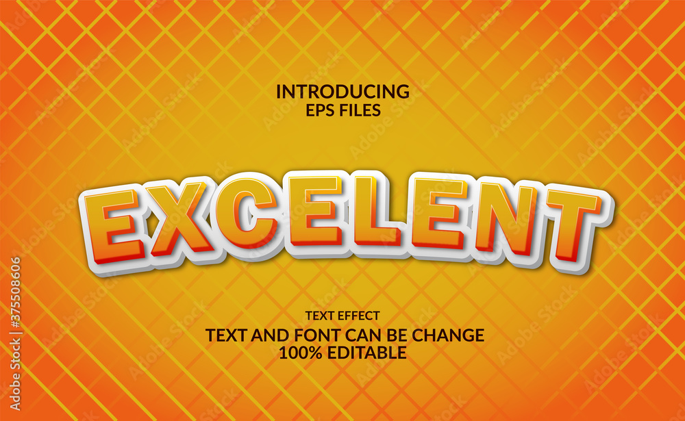 Poster fun and cartoon 3d emboss yellow text. editable font and text.
