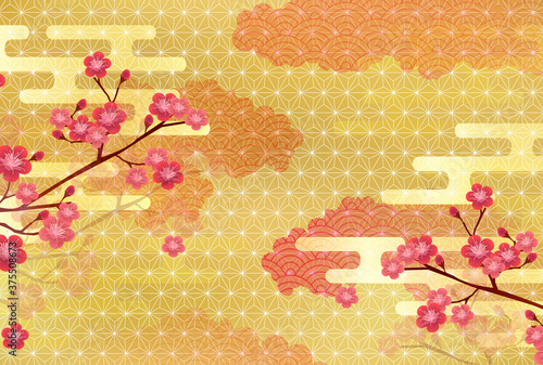 和柄 年賀状 文様 背景 Wall Mural Wallpaper Murals J Boy