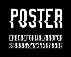Fototapeta na wymiar vector of stylized font and alphabet with shift