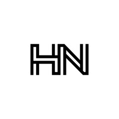 initial letter hn line stroke logo modern 