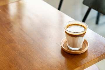 Dirty Coffee - A glass of espresso shot mixed with cold fresh milk
