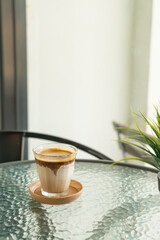 Dirty Coffee - A glass of espresso shot mixed with cold fresh milk
