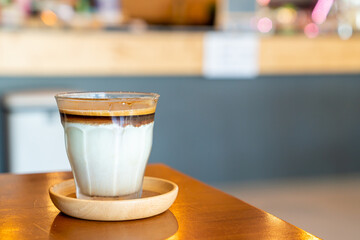 Dirty Coffee - A glass of espresso shot mixed with cold fresh milk