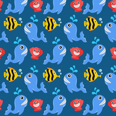 pattern sea under the sea concept illustration vector design 4