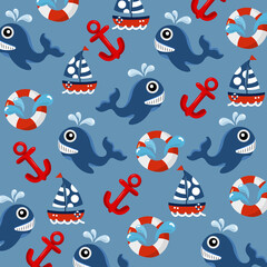 pattern sea under the sea concept illustration vector design 6