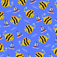 pattern sea under the sea concept illustration vector design 16