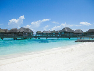モルディブの水上コテージ