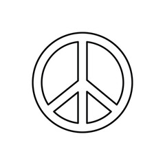 Peace sign line icon. Design template vector