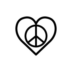 Peace line symbol. love and peace icon. Design template vector