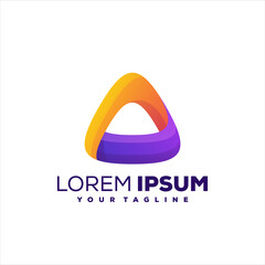 triangle abstract gradient logo design