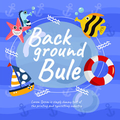 Naklejka premium background sea blue concept illustration vector design 1