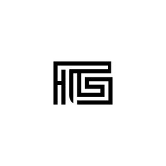 initial letter ig line stroke logo modern