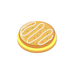 cream cake isolated on a white background, color vector illustration in flat style, clipart, design, decoration