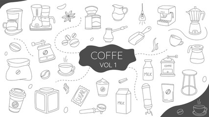 set coffe doodle vol 1