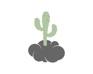 Abstract cloud and cactus tree