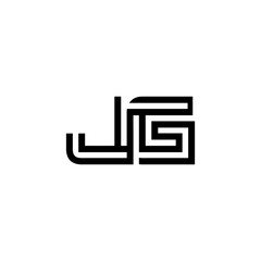 initial letter jg line stroke logo modern