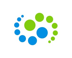 abstract blue and green circle vortex