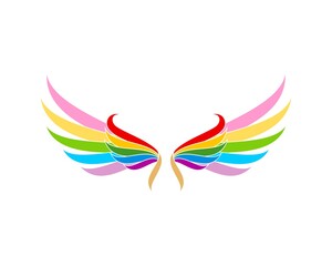 Obraz premium Abstract wing with rainbow colors