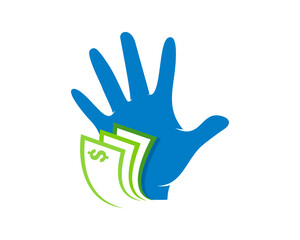 Accountant safe protection with helping hands