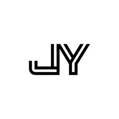 initial letter jy line stroke logo modern