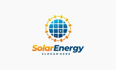 Solar Energy logo designs vector, Sun power logo