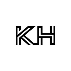 initial letter kh line stroke logo modern
