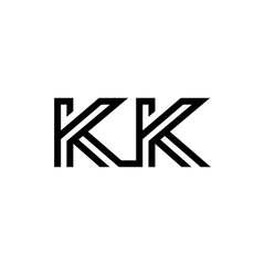 initial letter kk line stroke logo modern