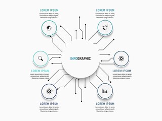 Business data visualization. Process chart. Abstract elements of graph, diagram with steps, options, parts or processes. Vector business template . Creative concept for infographic. 