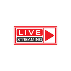 Obraz premium Live streaming flat logo vector design